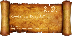 Kovács Dezső névjegykártya