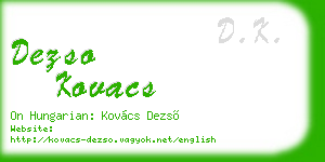 dezso kovacs business card