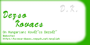 dezso kovacs business card